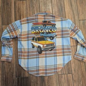 Plaid Flannel Shirt with Ford Bronco Graphic Large